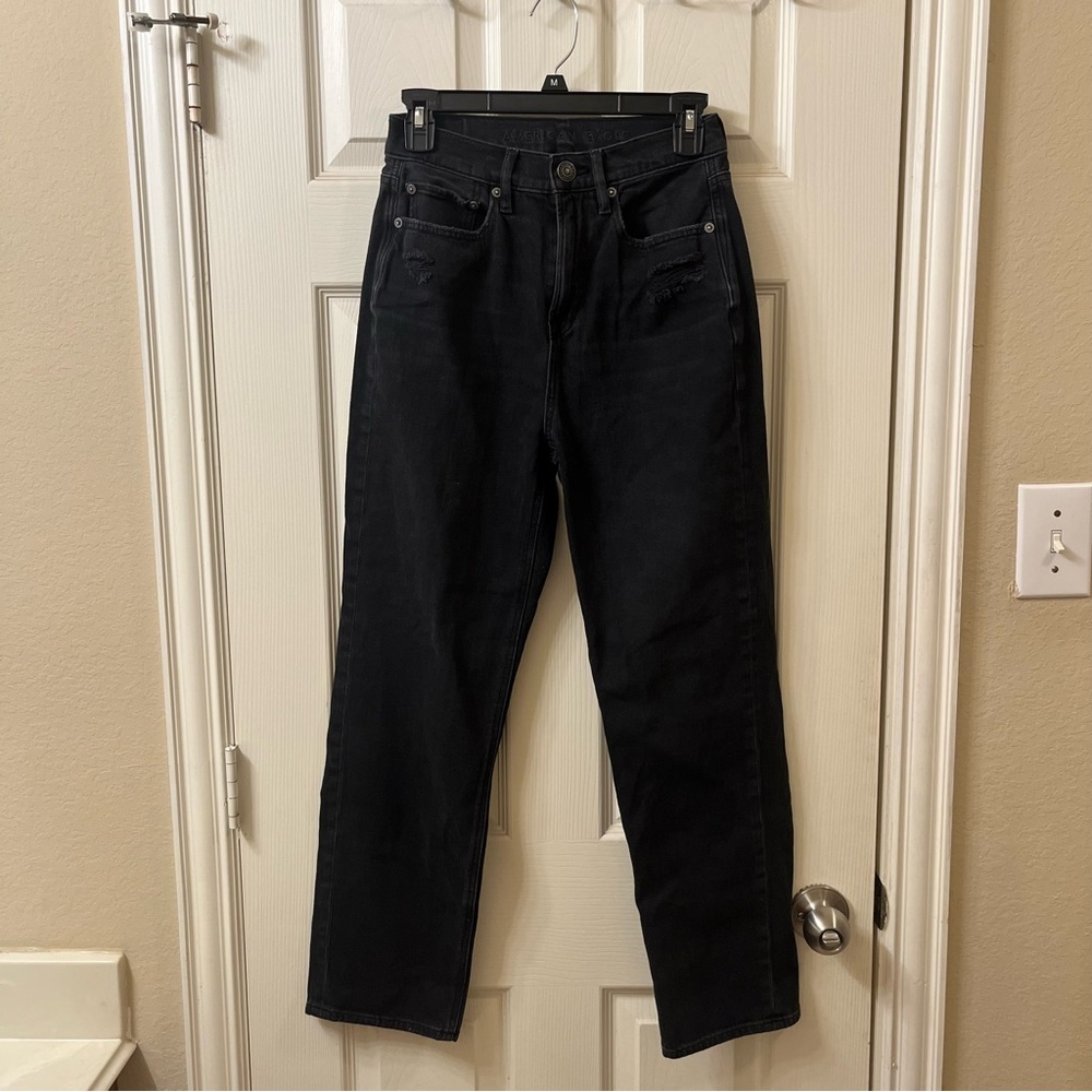 AMERICAN EAGLE HIGHEST RISE 90S BOYFRIEND BLACK JEANS SIZE 4